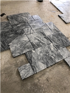Sandblasted and Brushed Black&Grey Marble Wall Tiles