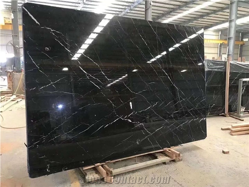 China Black Negro Marquina Mosa Marble Slab Tile