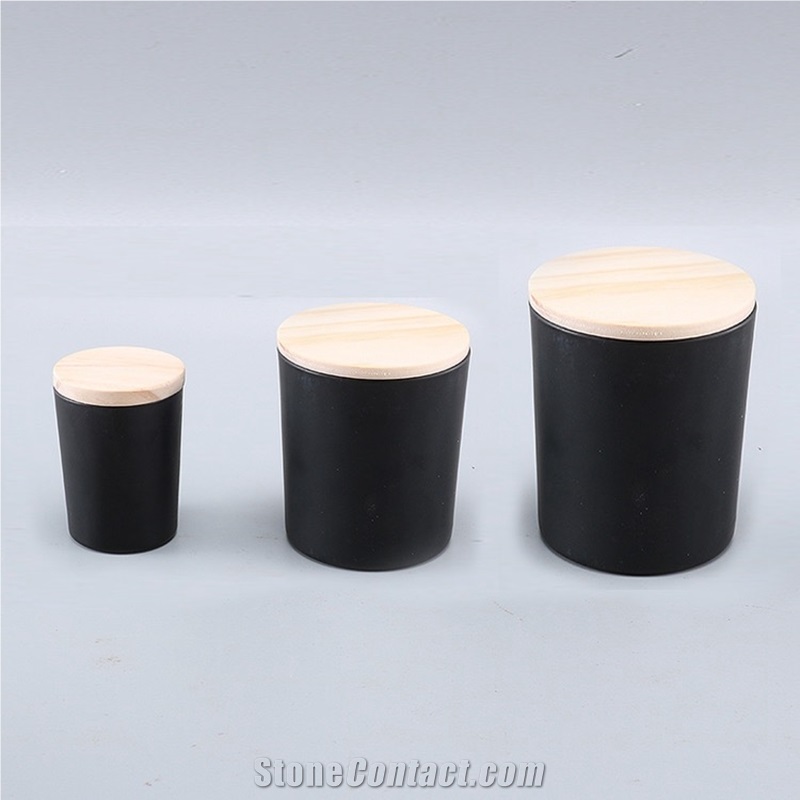 Glass Candle Jars with Logo Wooden Lids