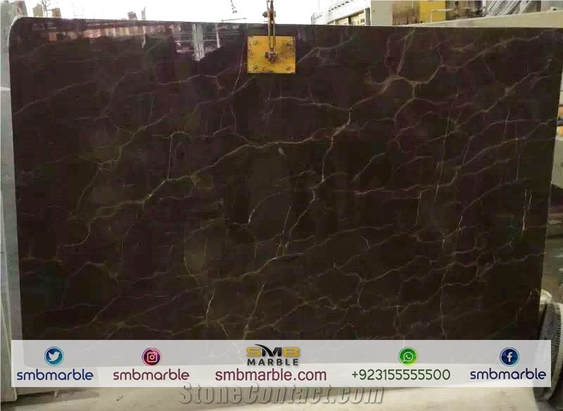 Best Quality Polished Finish Fossil Brown Marble