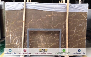 Best Quality Polished Finish Fossil Brown Marble