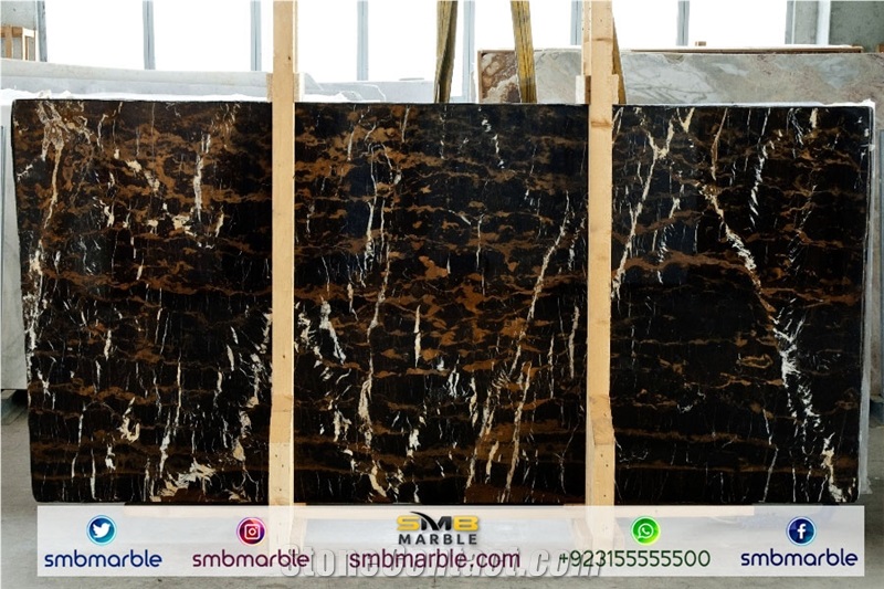 Micheal Angelo Slabs&Tiles Pakistani Black Gold Marble