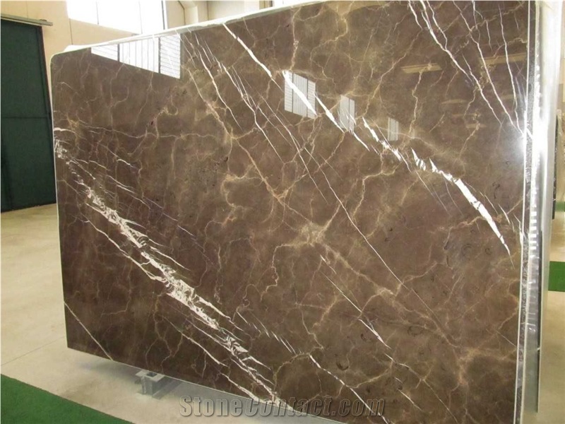 Pakistani Fossil Brown Marble Tiles & Slabs