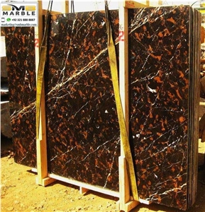 Pakistani High Quality Black and Gold Marble Slabs