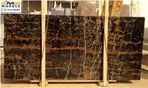 Pakistani Michealangelo Marble Slabs Tiles, Black Gold Marble
