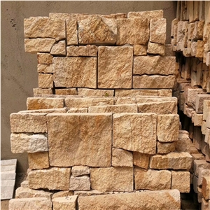 Beige Sandstone Culture Stone, Garden Wall