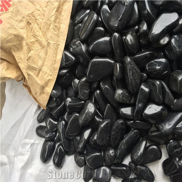 Black Colour Pebble Stone, Washed Pebbles
