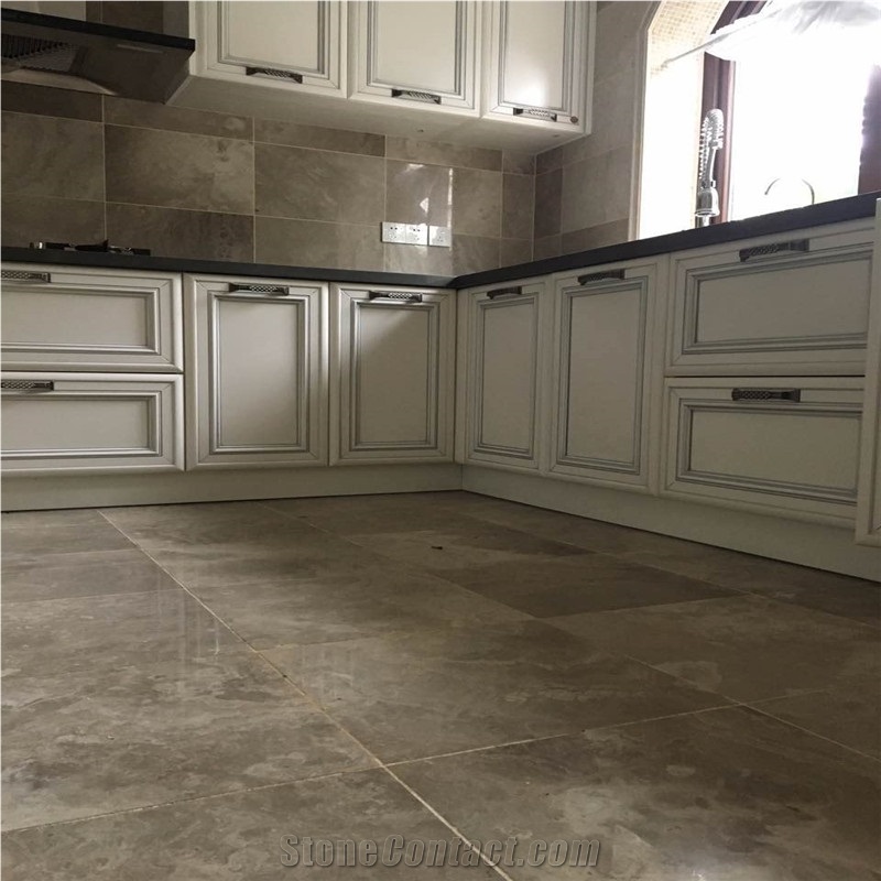 Brown Limestone Indoor Floor Design