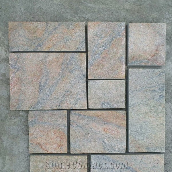 French Pattern Rusty Quartzite Outdoor Tiles