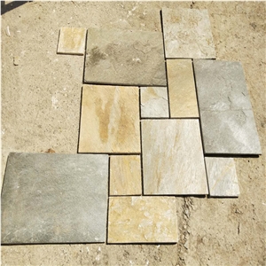 Golden Yellow Natural Slate Paving Stone Tiles