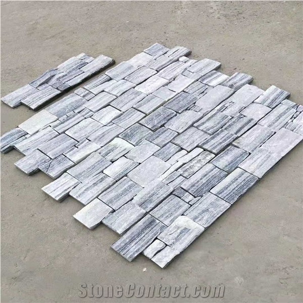 Grey Cloudy Wall Stone Panel,Marble Cement Stacked