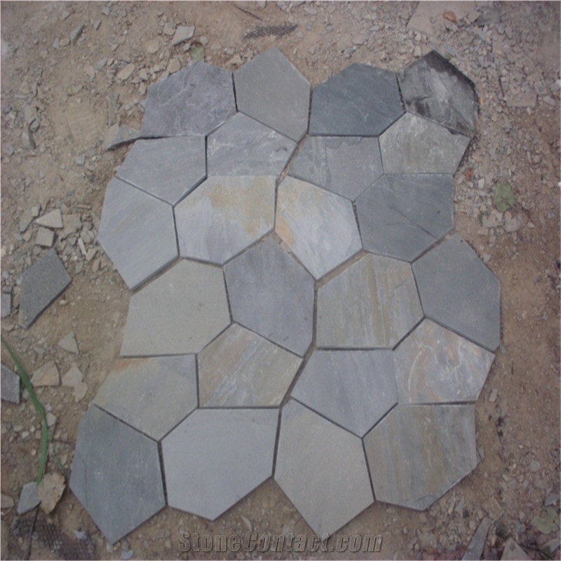 Grey Stone Garden Outdoor Meshed Stepping Tiles