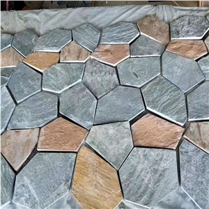 Grey Stone Garden Outdoor Meshed Stepping Tiles