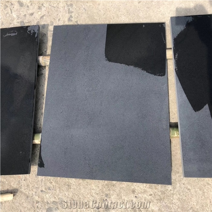 Hainan Black Basalt Stone Tiles Honed Pavers
