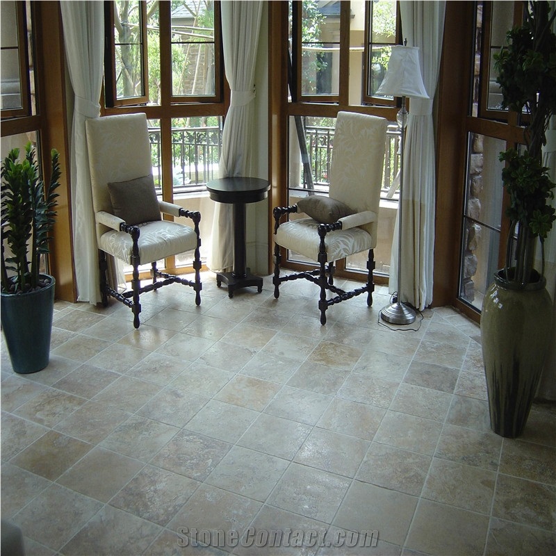Honed Floor Tile Tumbled French Pattern