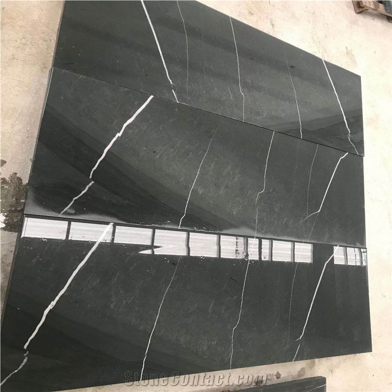 Polished Black Granite with White Vein from China - StoneContact.com