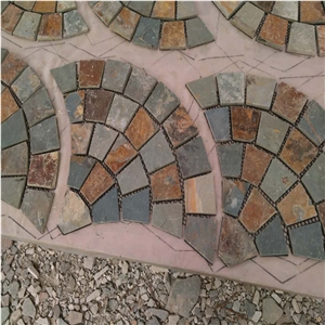 Rusty Slate Garden Pavements,Fan Pattern Tiles