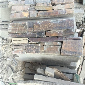Rusty Slate Veneer with Concrete Back Wall Stone