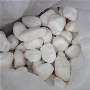 Snow White Round River Stone Landscaping Pebble