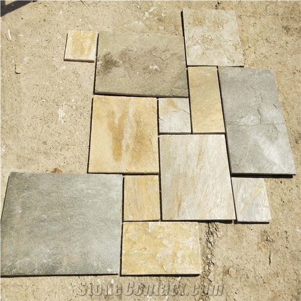 Versailles Pattern Beige Slate Paving Tiles from China