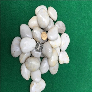 White Colour Pebble Stone, Washed Pebbles, Garden