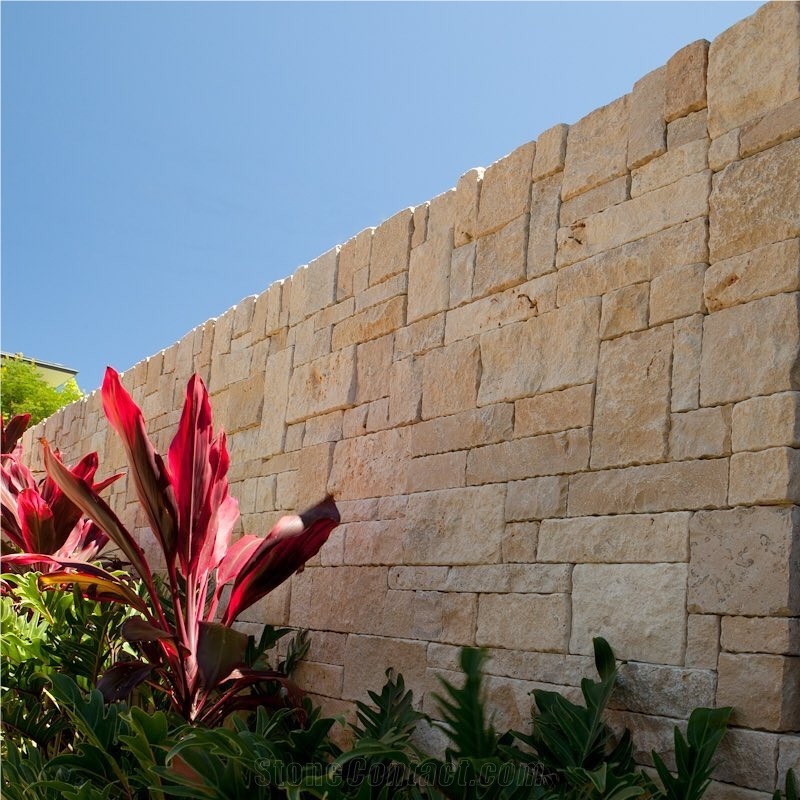 Yellow Limestone Split Exterior Wall Cladding