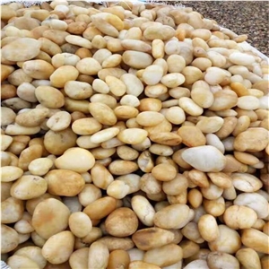 Yellow Round River Stone Landscaping Pebble Stone