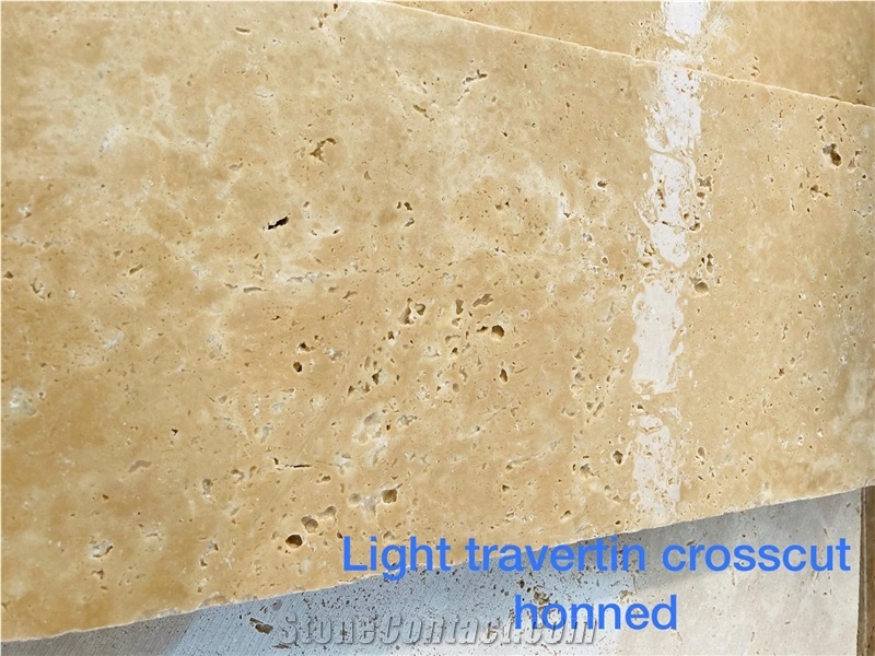 Light Travertine Tiles Crosscut Honed