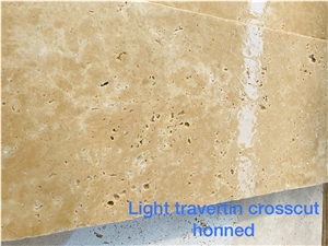 Light Travertine Tiles Crosscut Honed