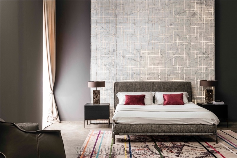 Luxury Backlit Marble Design Wall Textures Bedroom