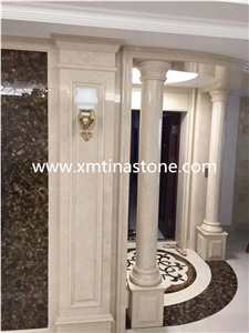 Beige Color Marble Column Natural Stone