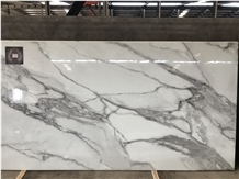 Customized Pattern Carrara Nano Glass Stone Slabs