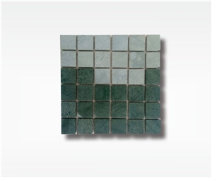 Green Sukabumi Stone Swimming Pool Mosaic - 5x5cm - Wet