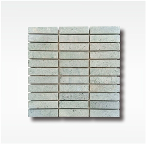 Green Sukabumi Stone Swimming Pool Mosaic Tile - 2,5x10cm - Dry