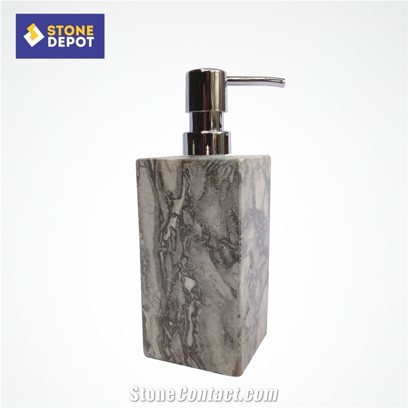 Grey Marble Bathroom Soap Dispenser