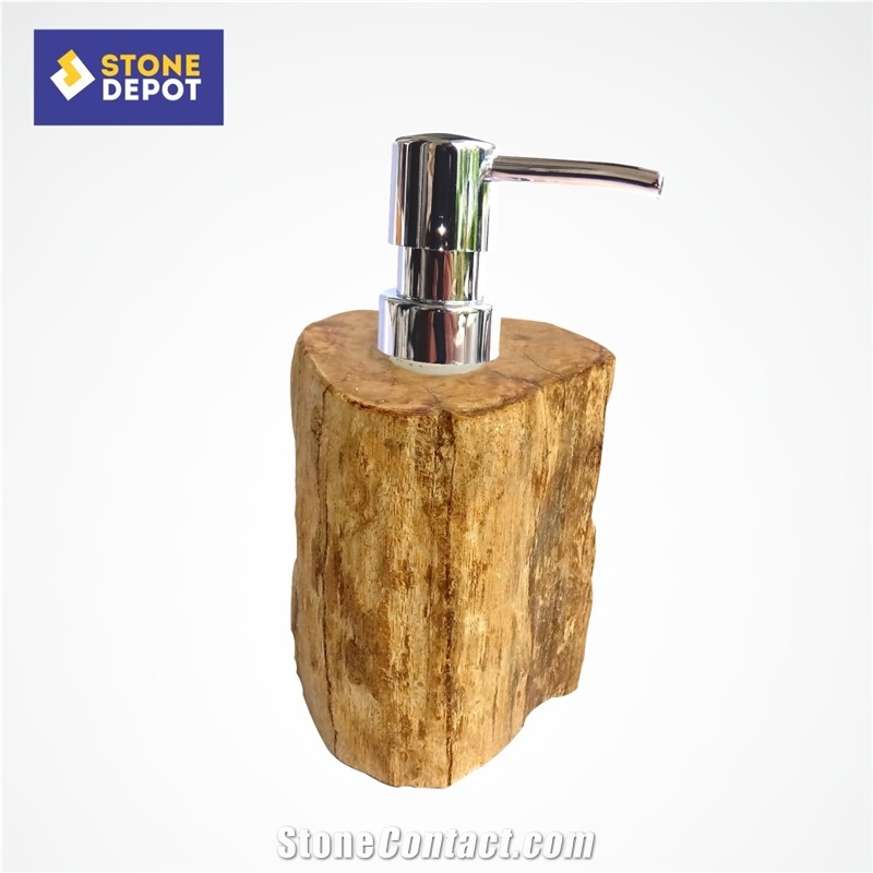 Petrified Wood Soap Dispenser Bathroom Accessories