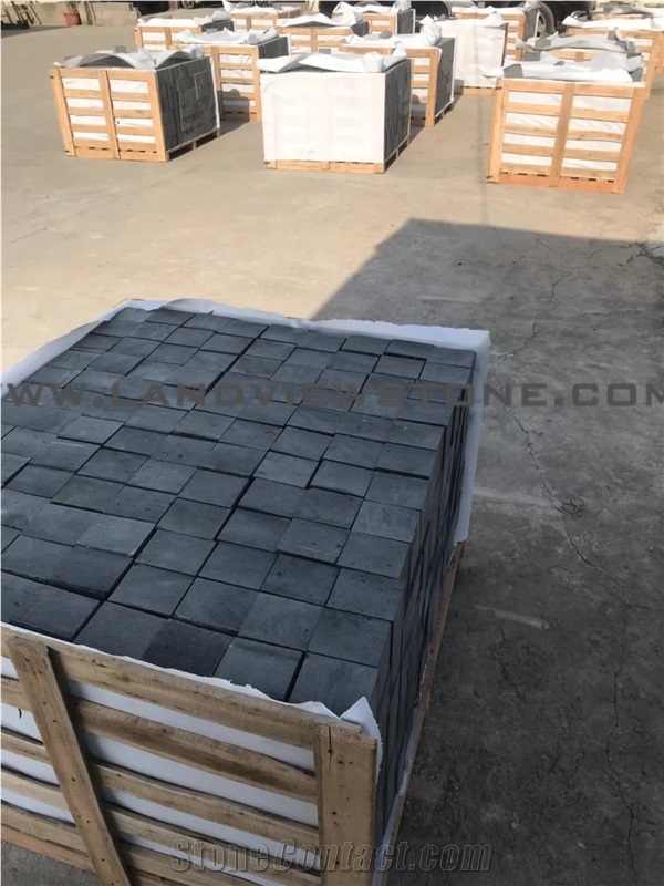 Black Basalt Flamed and Sawn Cobble Stone Cheapest