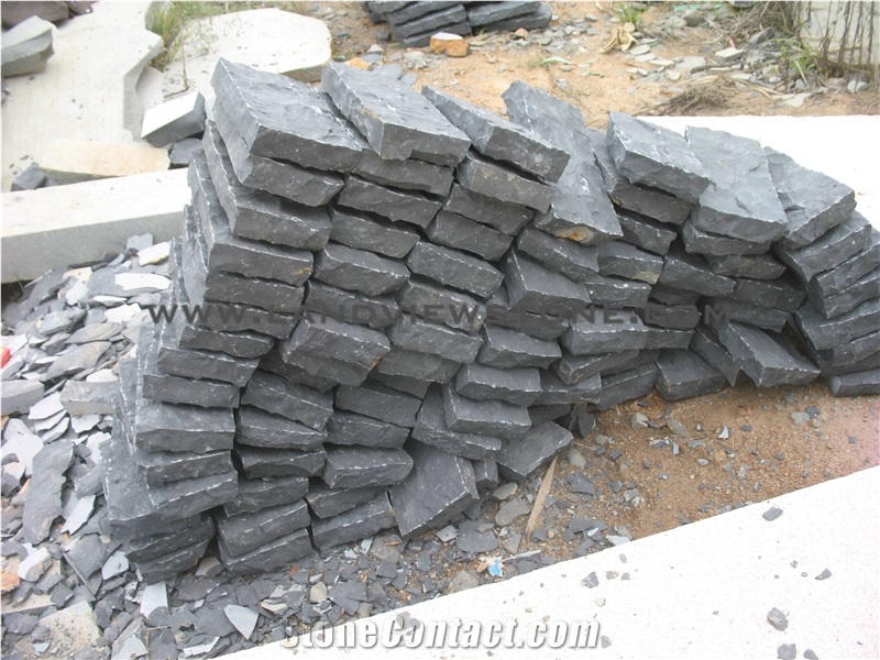 Black Basalt Natrual Split Cobble Stone Cube Stone