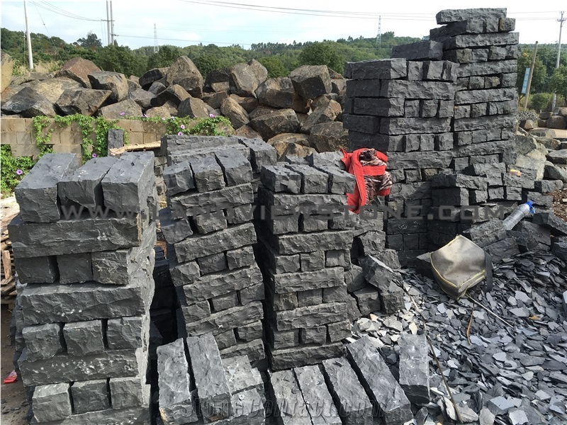 Black Basalt Paver Kerbstone Corner Stone