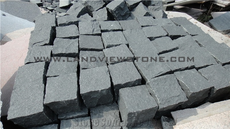 Black Granite Pavers G308 Cubes Boarders