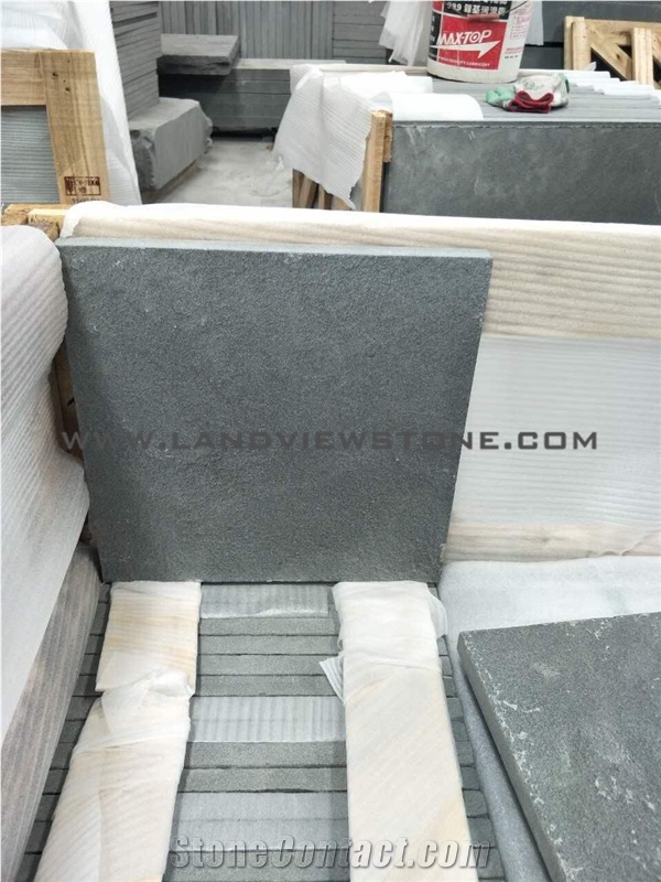 Black Sandstone Treads Grey Sandstone Tiles