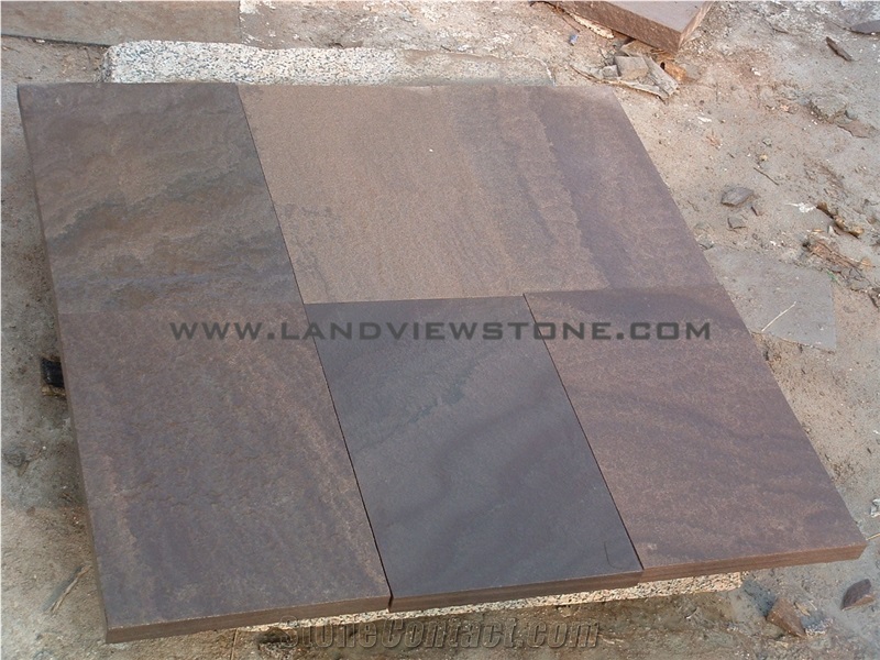 Brown Sandstone Paver Tiles Flamed Paving Stone