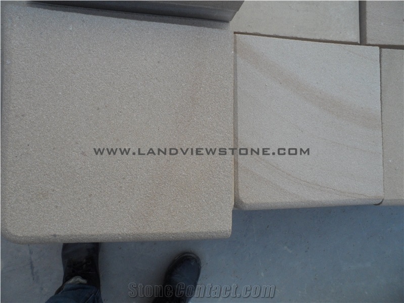 China Yellow Sandstone Tiles, Caps