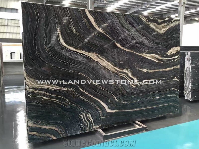 Silver Wave Kenya Hematite Black Marble Slabs