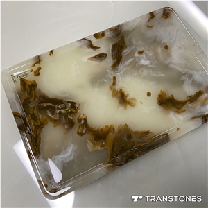 Translucent Polished Artificial Onyx Trays