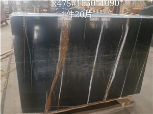 Nero St Laurent Black and Gold Marble Slabs&Tiles