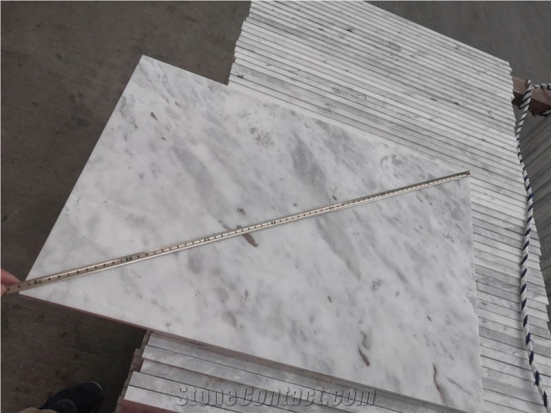 Cheap White Marble Grey Veins Natural Tile Floor