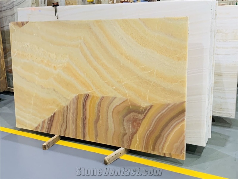 Brazil Yellow Onyx Slab Wall Floor Tiles Pattern