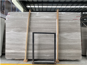 China Grey Wood Grain Marble Slabs Floor Tiles