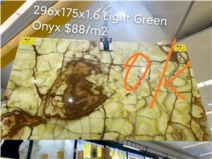 Pakistan Light Green Onxy Slab Wall Floor Tiles